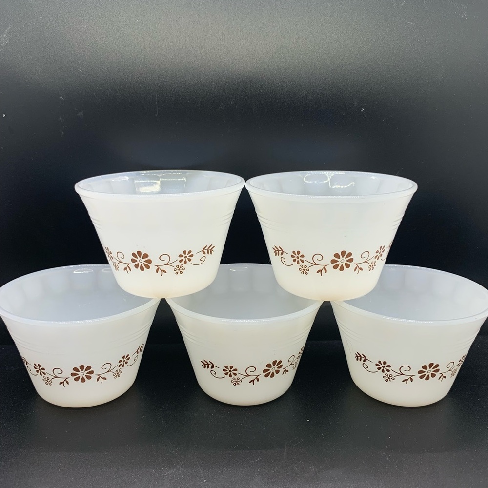 Set of 5 Vintage DYNAWARE Custard cups/bowls